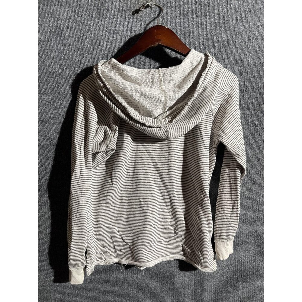 Hamline University Hoodie Sweatshirt Mens Small Beige Striped Thermal Blue 84 - Picture 2 of 7